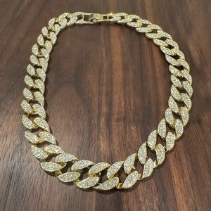 Icy Gold Chain Cubic Zirconia Necklace